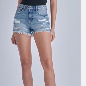 Hidden FINN DARK WASH DISTRESSED DENIM SHORTS size Large